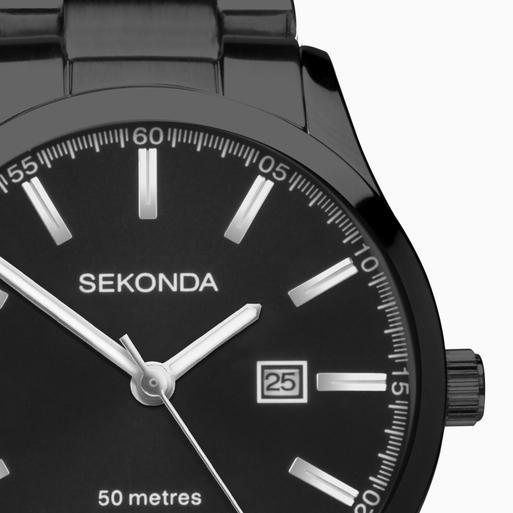 Sekonda Taylor Ladies Watch | Black Alloy Case & Stainless Steel Bracelet with Black Dial | 40621